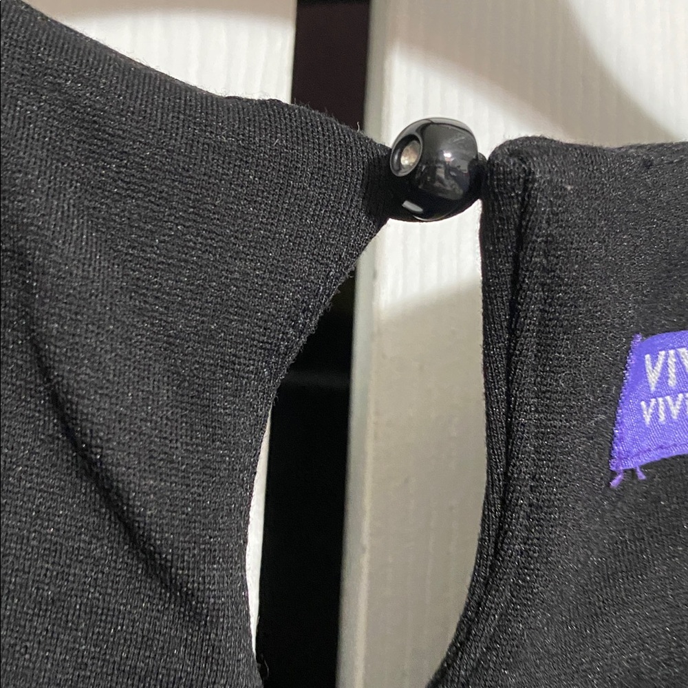 Vivienne Tam dresses black sleeveless Pearl rhinestone little black dress LARGE - Picture 3 of 12